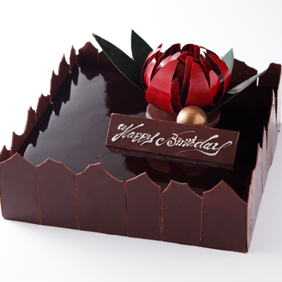 オペラ お花のチョコレート細工が乗っています(別売) メッセージチョコプレートが乗っています(別売)