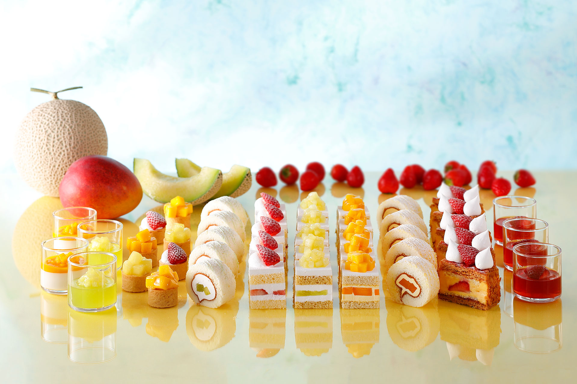 Strawberry, Matcha & Mango Dessert