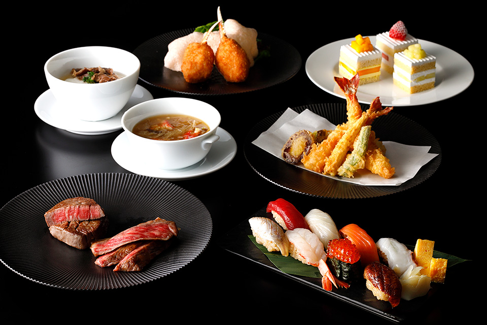 ビュッフェ料理の画像